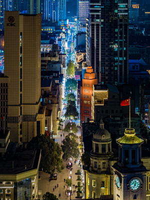 航拍武漢&middot;江漢路步行街